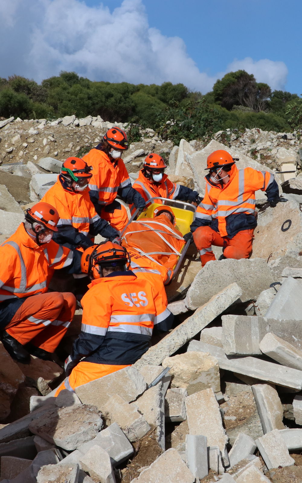 USAR Team Rescuing a Person